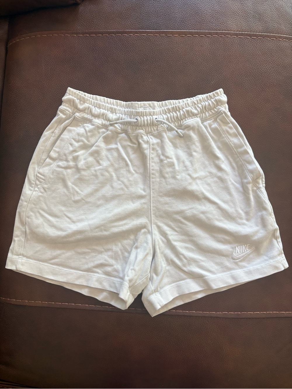 Nike Light Gray Casual Cotton Shorts with Drawstring